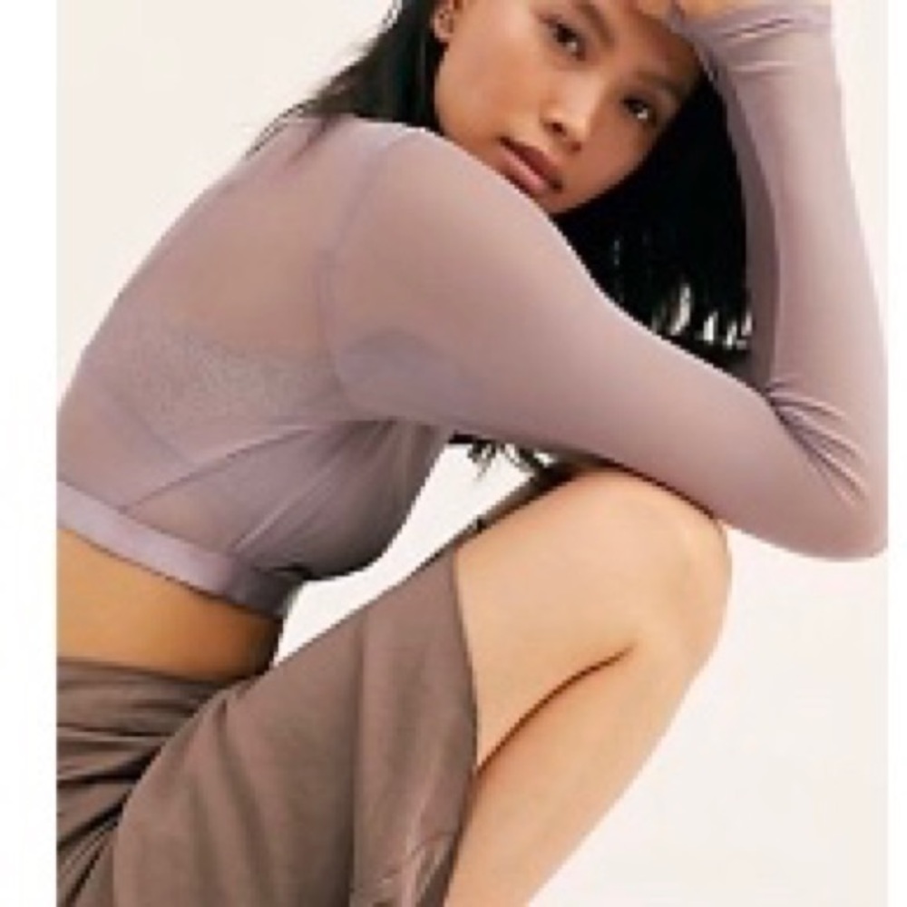 Free people ✨Mesh cropped lavender top